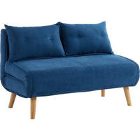 SCHLAFSOFA 2-Sitzer - Stoff - Blau - VALERIO - Blau, Textil (120/74/74cm) - Vente-Unique