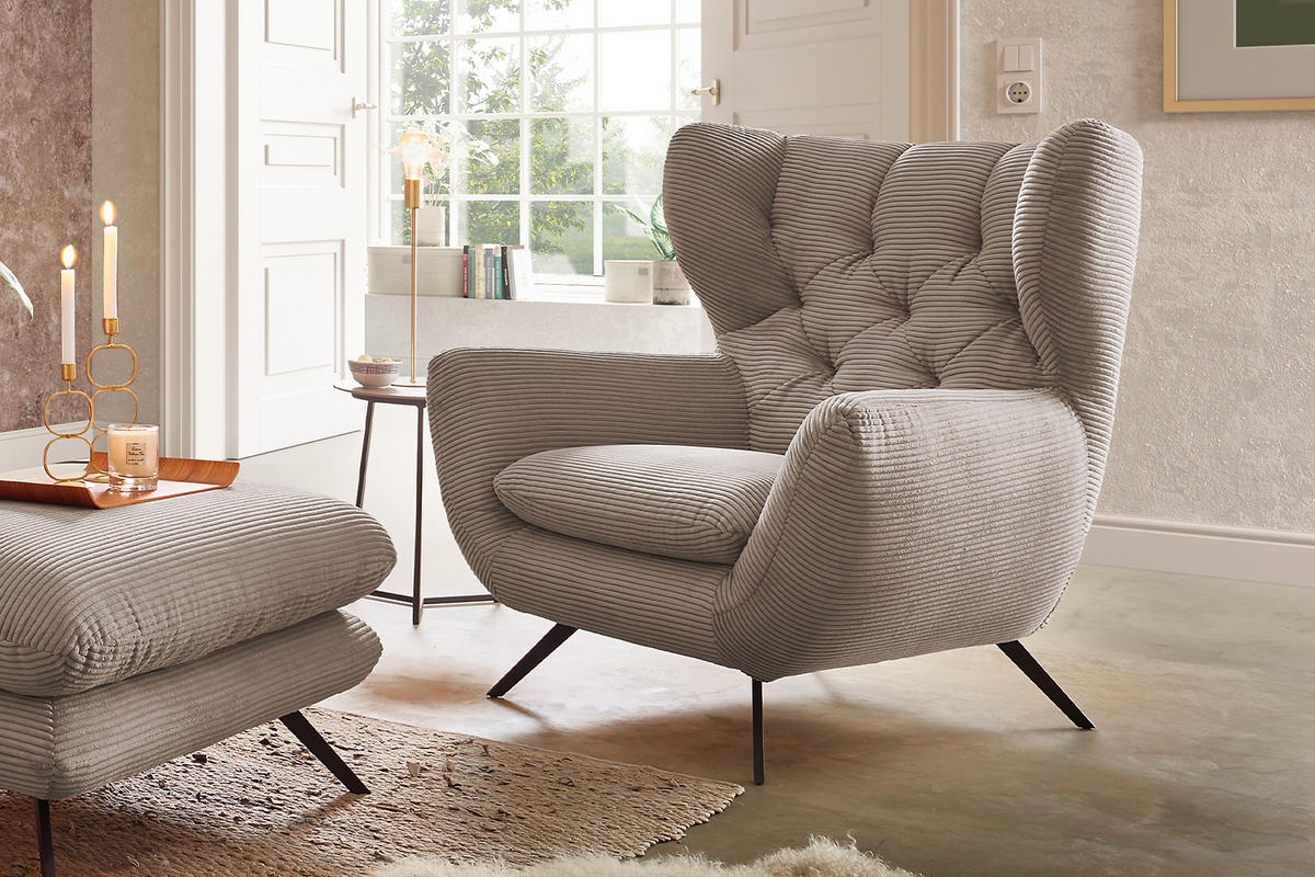 SITZGRUPPE CHARME Taupe - Taupe, Textil (200/94/95cm) - KAWOLA