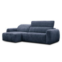 ECKSOFA NERO 4-Sitzer, dunkelblau - Schwarz/Dunkelblau, Holz/Textil (272/81/159cm) - Courtois Laville