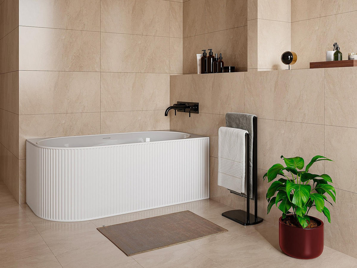 BADEWANNE (Standard) - 1 -Sitzer - Acryl - weiß - BARBORI - Weiß, Kunststoff (170/60/80cm) - Vente-Unique