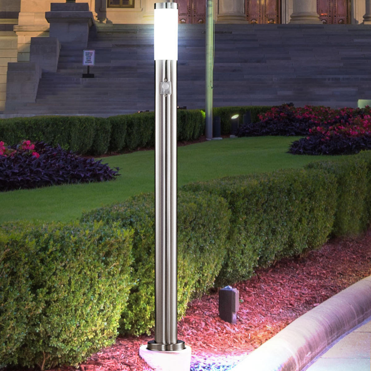 LED STEHLAMPE Edelstahl Silber - Silberfarben, Metall (12.7/12.7/110cm)