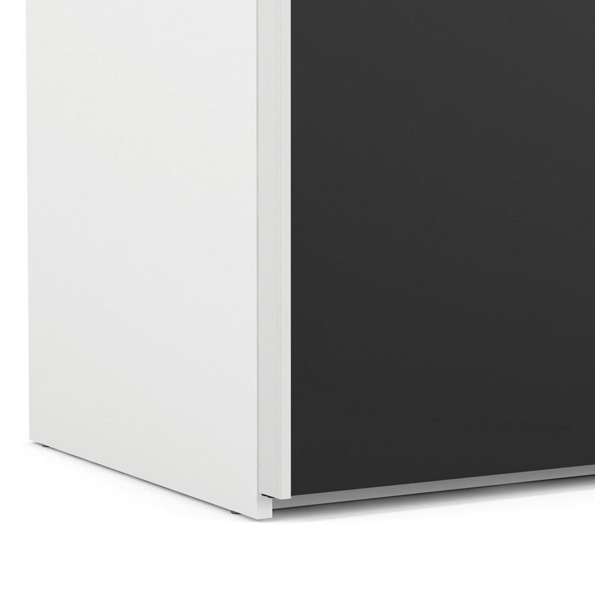 SCHWEBETÜRENSCHRANK mattschwarz - Weiß, Holzwerkstoff (243/221/61cm) - ebuy24