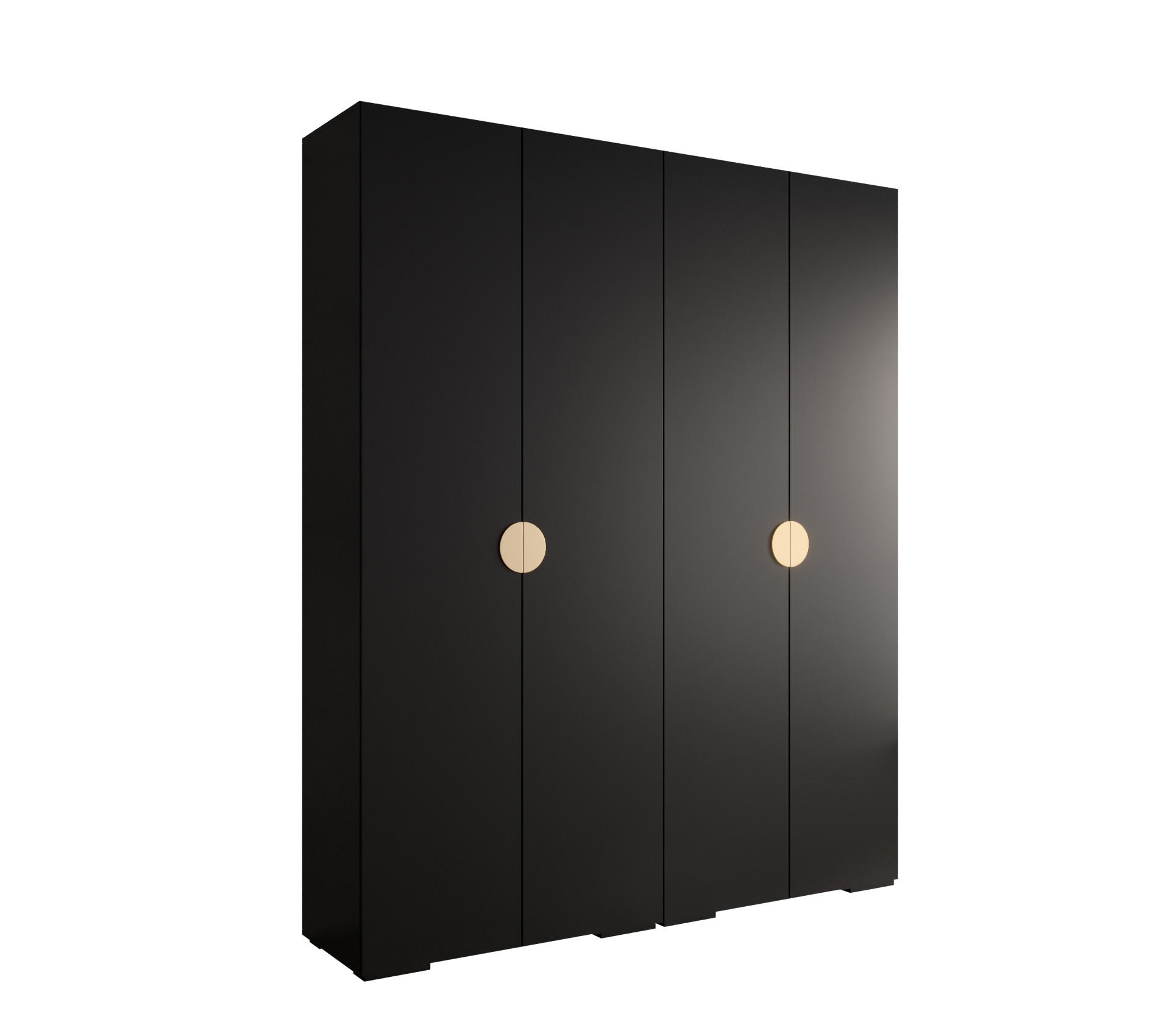 Abiks Möbel Drehtürenschrank Schwarz, Gold 200x236.7x47 cm