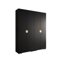 DREHTÜRENSCHRANK 236.7/200/47 4-türig - Goldfarben/Schwarz, Holz/Metall (200/236.7/47cm) - Abiks Möbel
