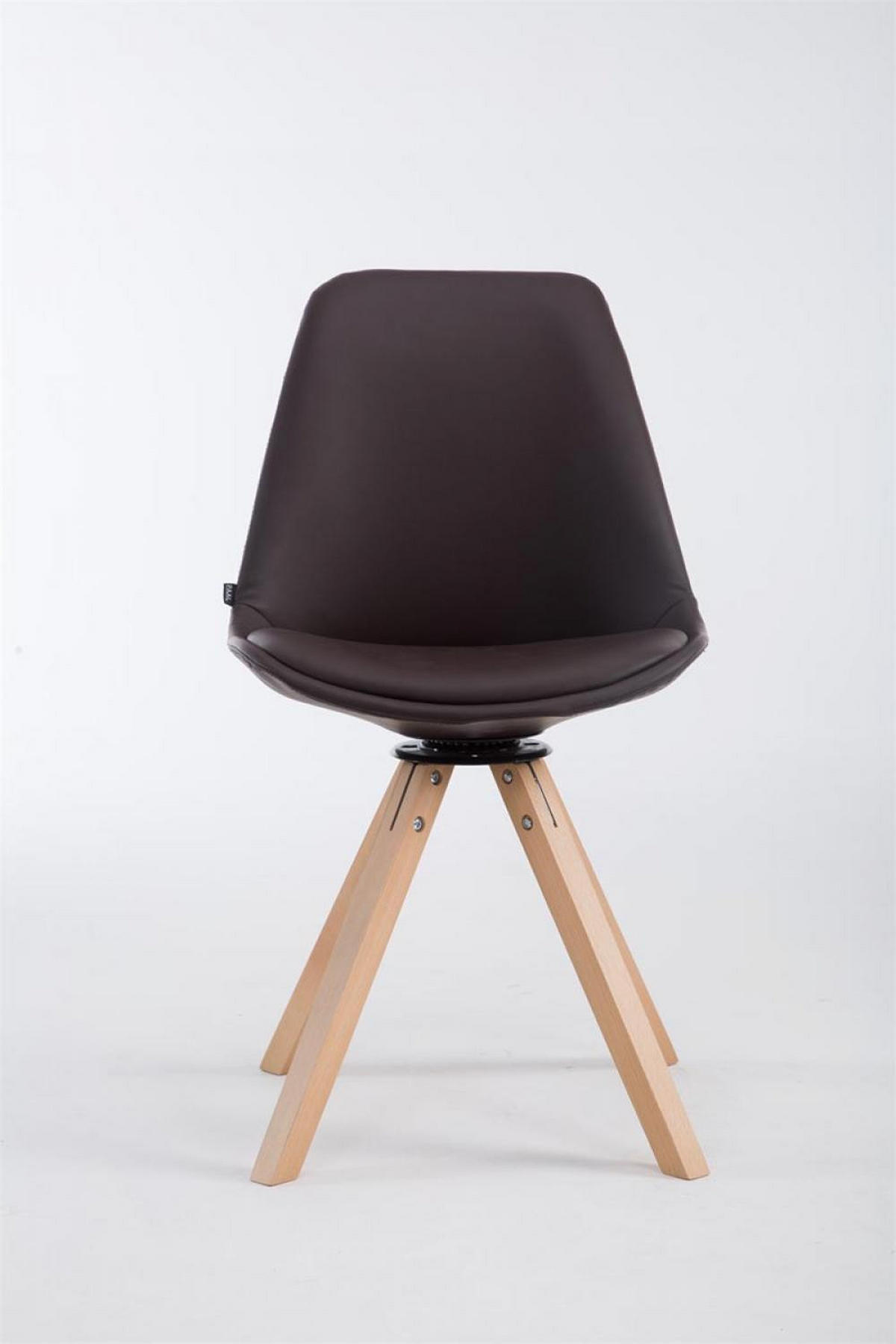 STUHL Lederlook braun - Braun, Holz/Textil (48/84/56cm) - CLP