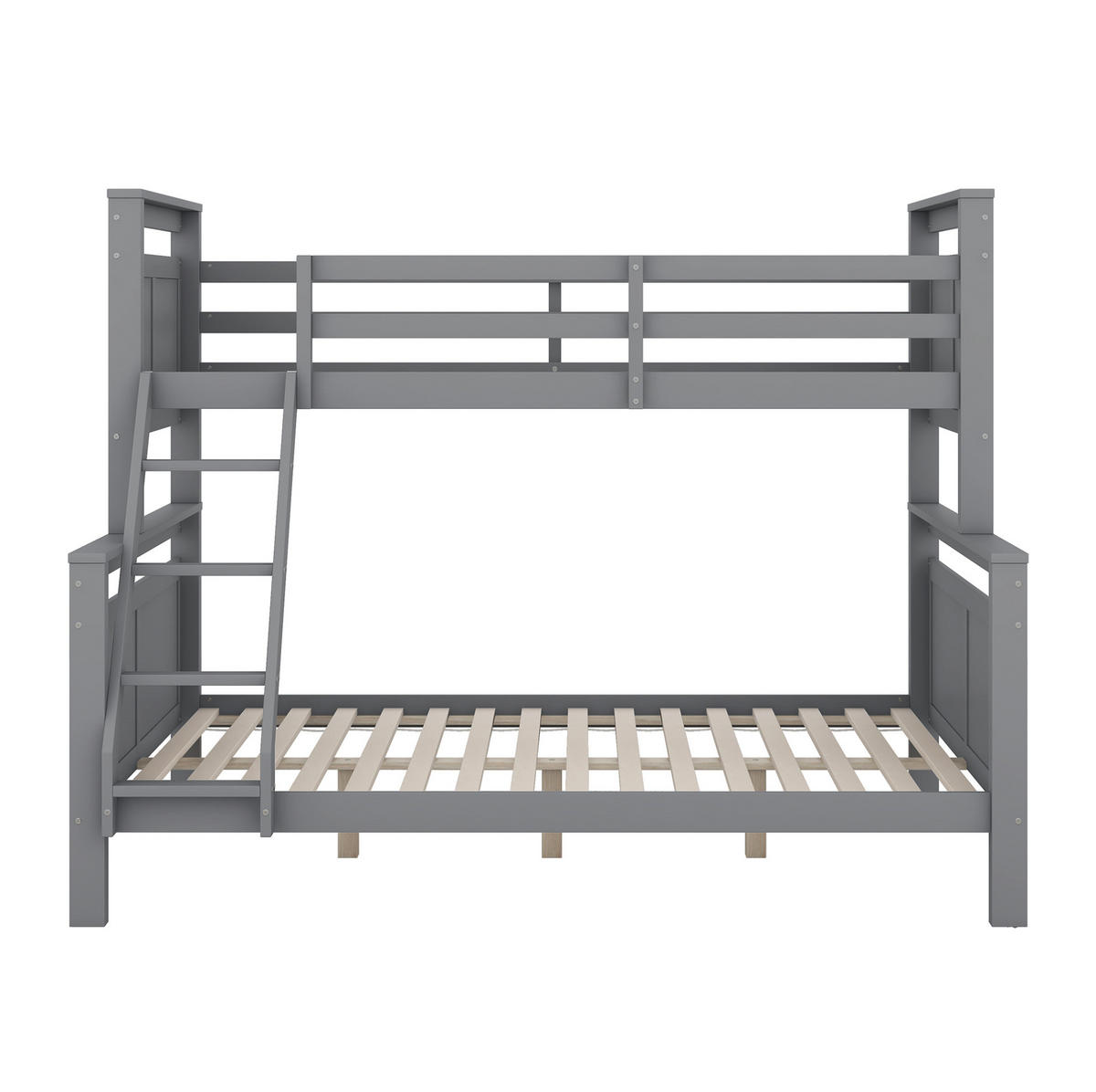 ETAGENBETT aus Kiefernholz und MDF 90/140x200 cm Grau, teilbar in 2 Einzelbetten - Grau, Holzwerkstoff (140/200cm) - IVMEU