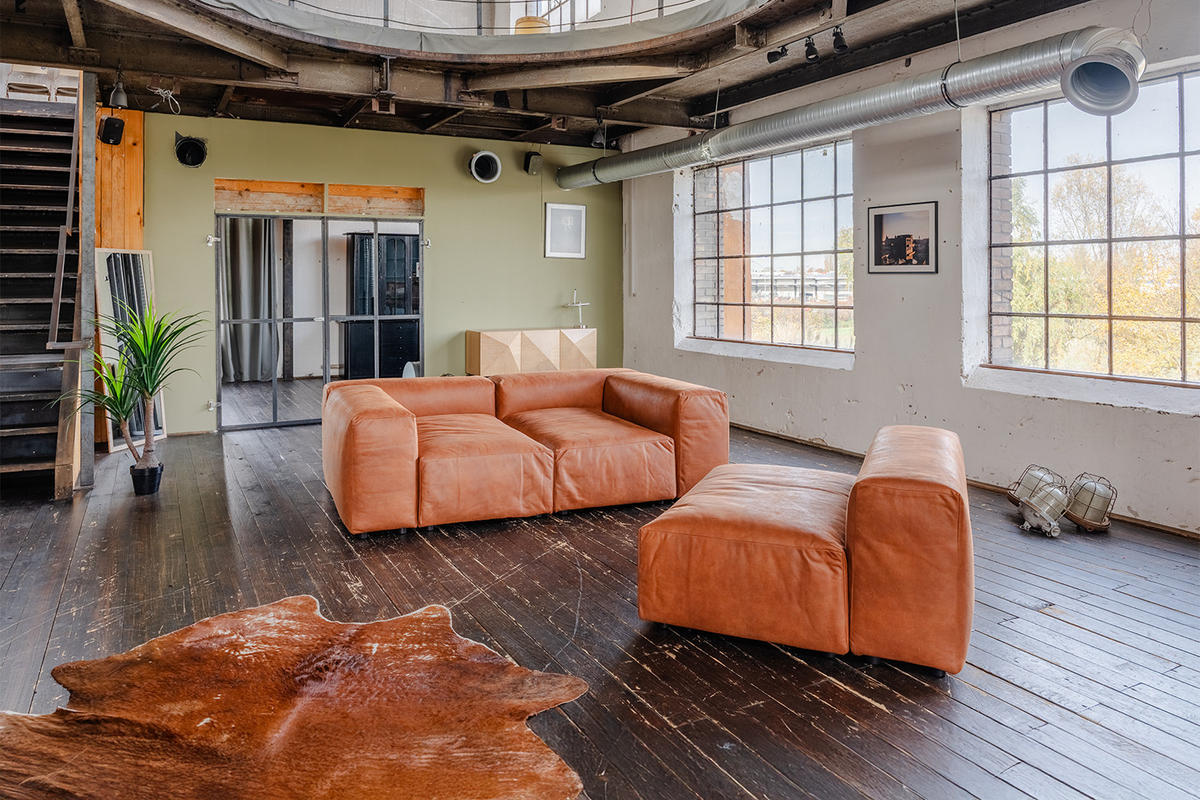 MODULSOFA MIA Braun Lederfaserstoff - Dunkelbraun/Schwarz, Leder/Kunststoff (418/72/120cm) - KAWOLA