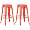 BARHOCKER 2er Set Metall rot - Rot, Metall (43/76/43cm) - CLP