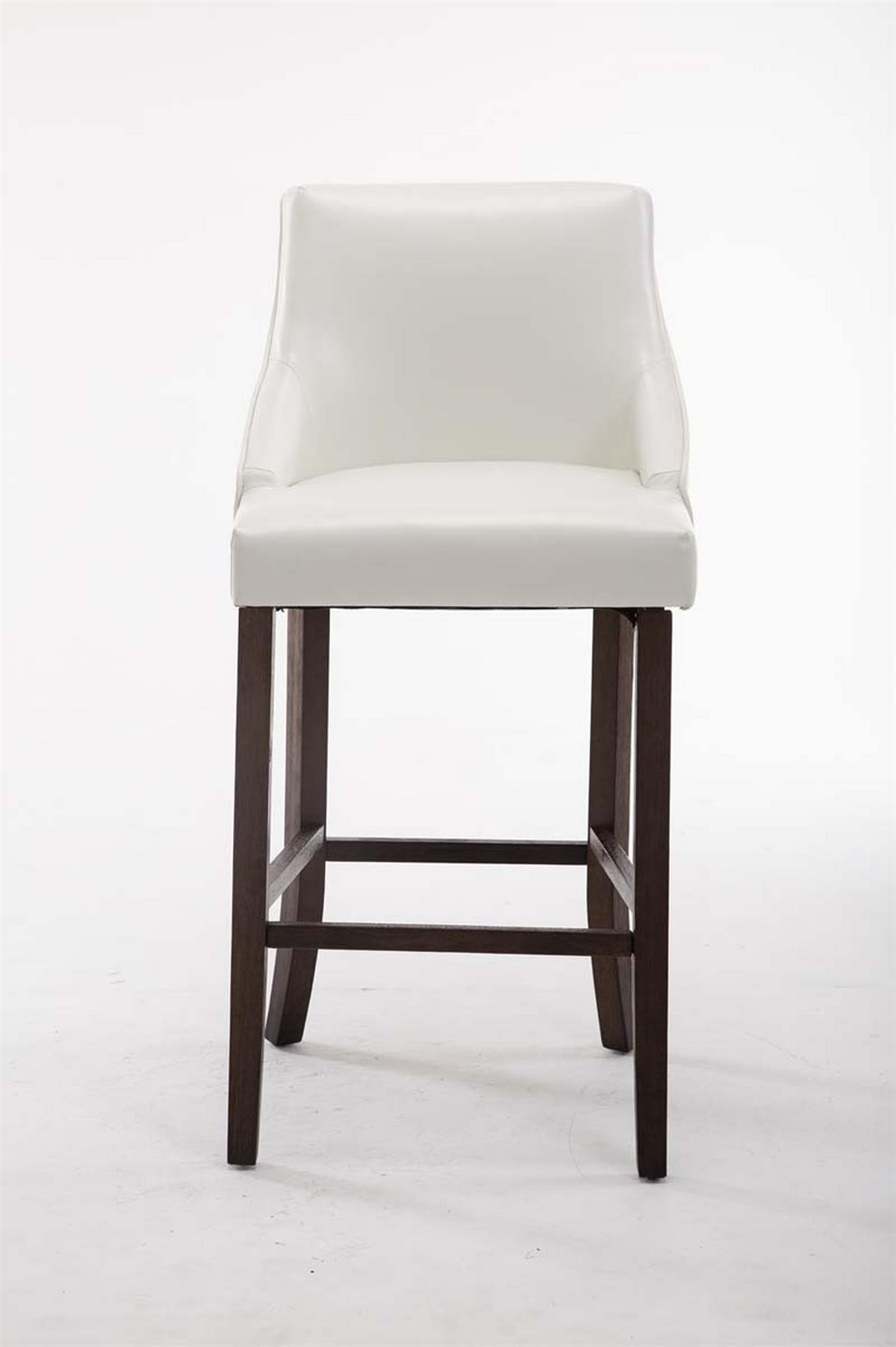 BARHOCKER Lederlook weiß - Weiß, Holz/Textil (54.5/113/53cm) - CLP