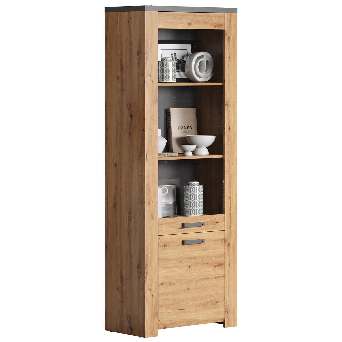 VITRINE Follow Eiche Dekor - Eichefarben, Holzwerkstoff (73/73/199cm) - Trendteam