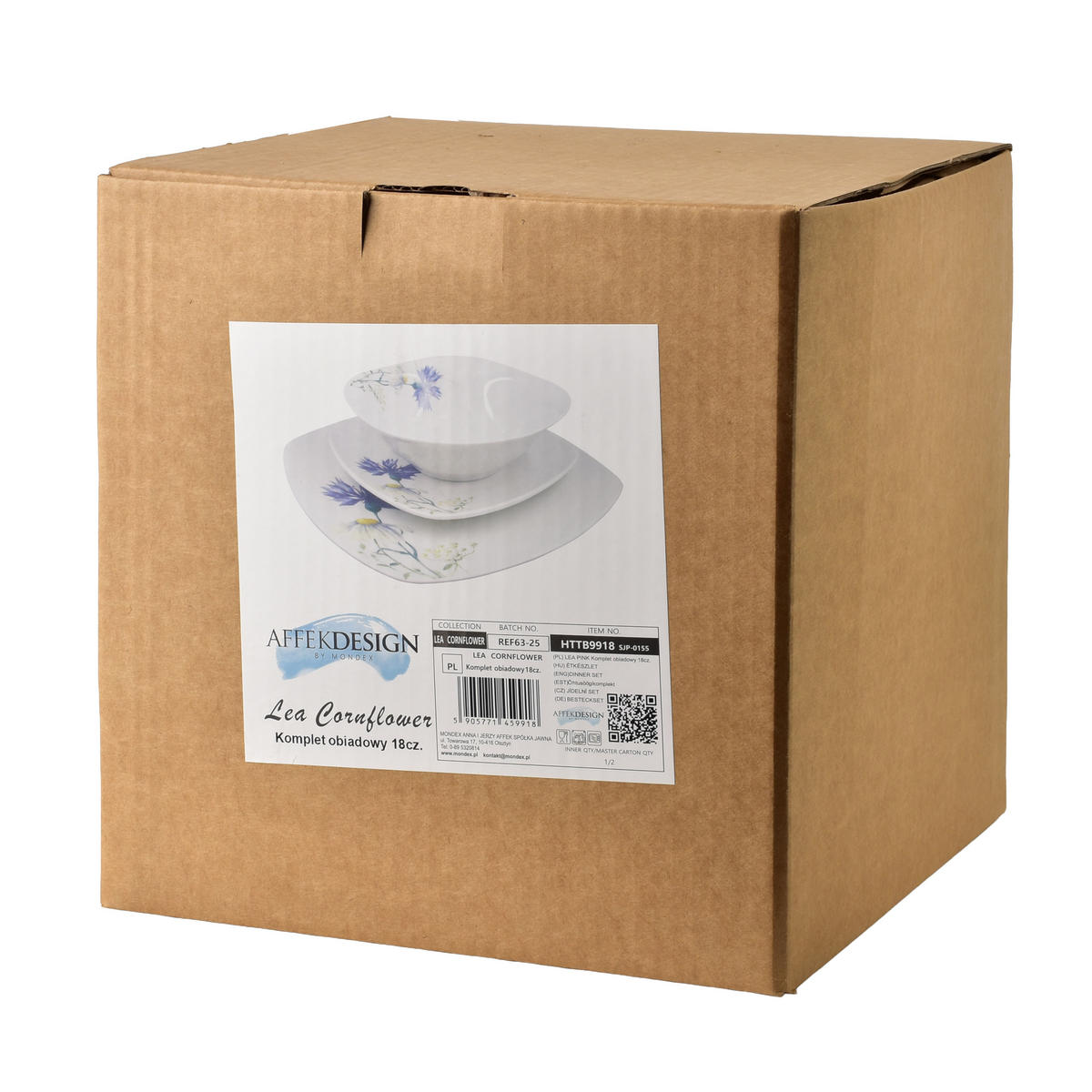 GESCHIRR-SET Lea 18-tlg Blau 30/30/20cm Porzellan - Blau, Keramik (30/20/30cm) - Mondex