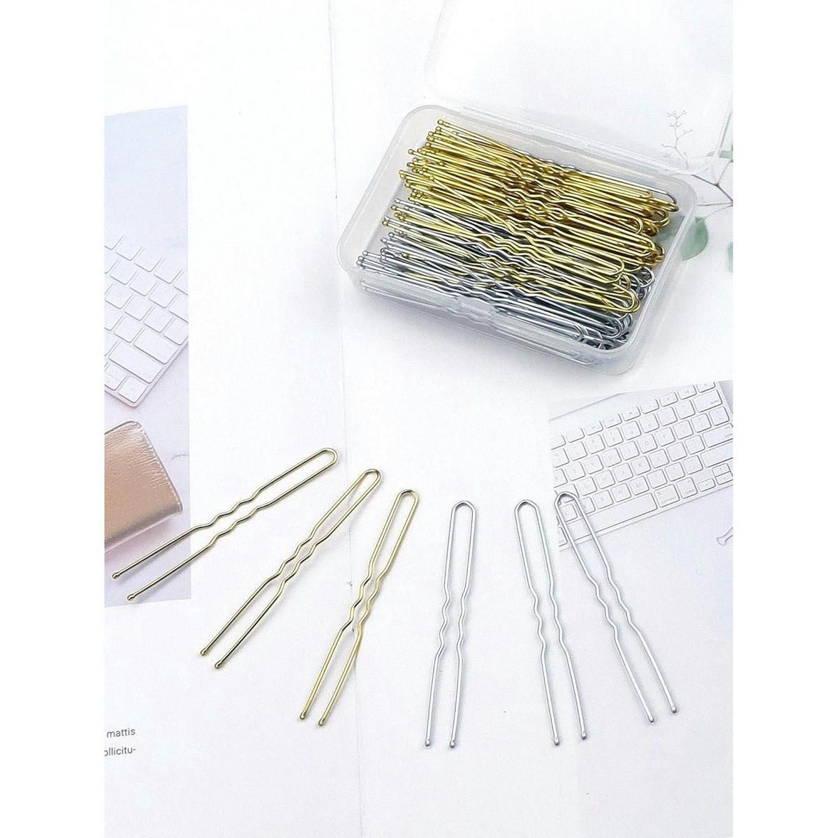 HAARNADELN 100 Stück Set 7 cm Silber Gold - Multicolor, Metall (4/1.5/7cm)