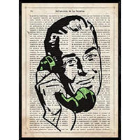 POSTER Mann Am Telefon A4 Rahmenlos - Klar, Papier (29.7/5/21cm) - Nacnic