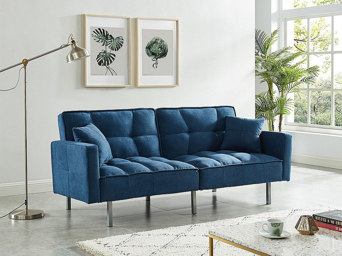 SCHLAFSOFA - 3 Personen - Stoff - Blau - - Blau, Textil (198/83/89cm) - Vente-Unique