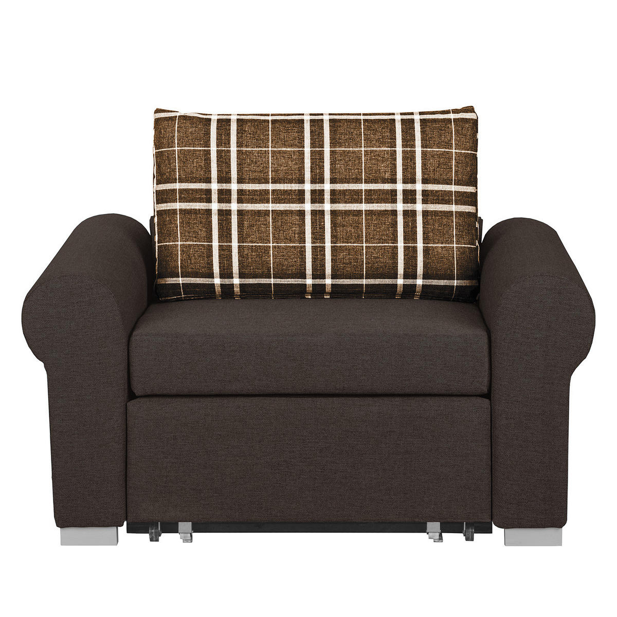 SCHLAFSOFA mit Husse - Silberfarben/Braun, Textil (125/90/90cm) - home24