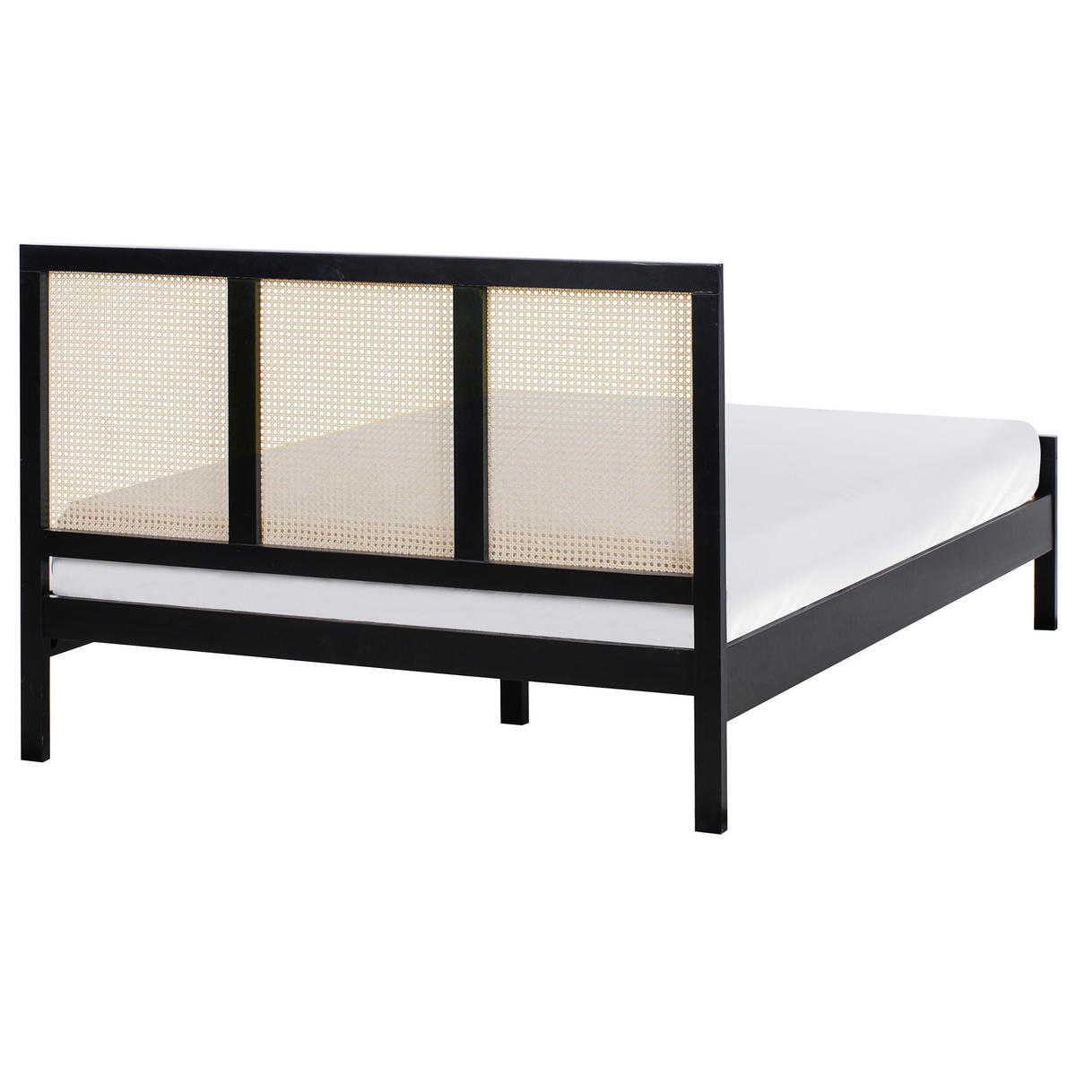 BETT mit Lattenrost 140/200 cm Hellbraun Salernas - Hellbraun/Schwarz, Holz (140/200cm) - Beliani