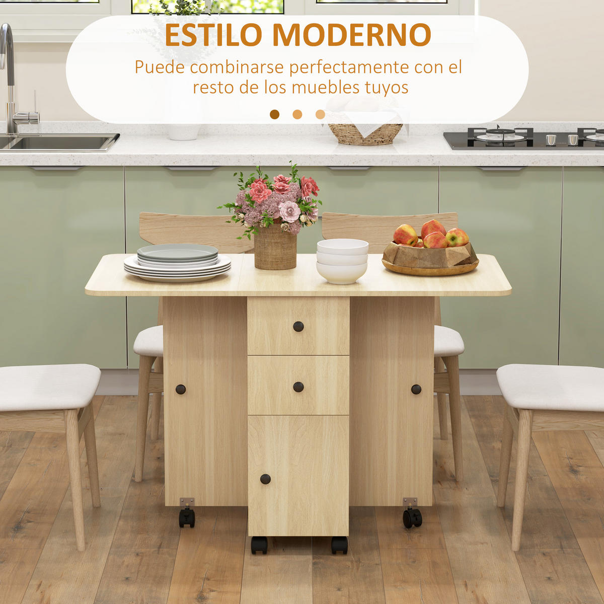 ESSTISCH Naturholz 1 Stück - Beige, Kunststoff (120/60/76.5cm) - GiPP