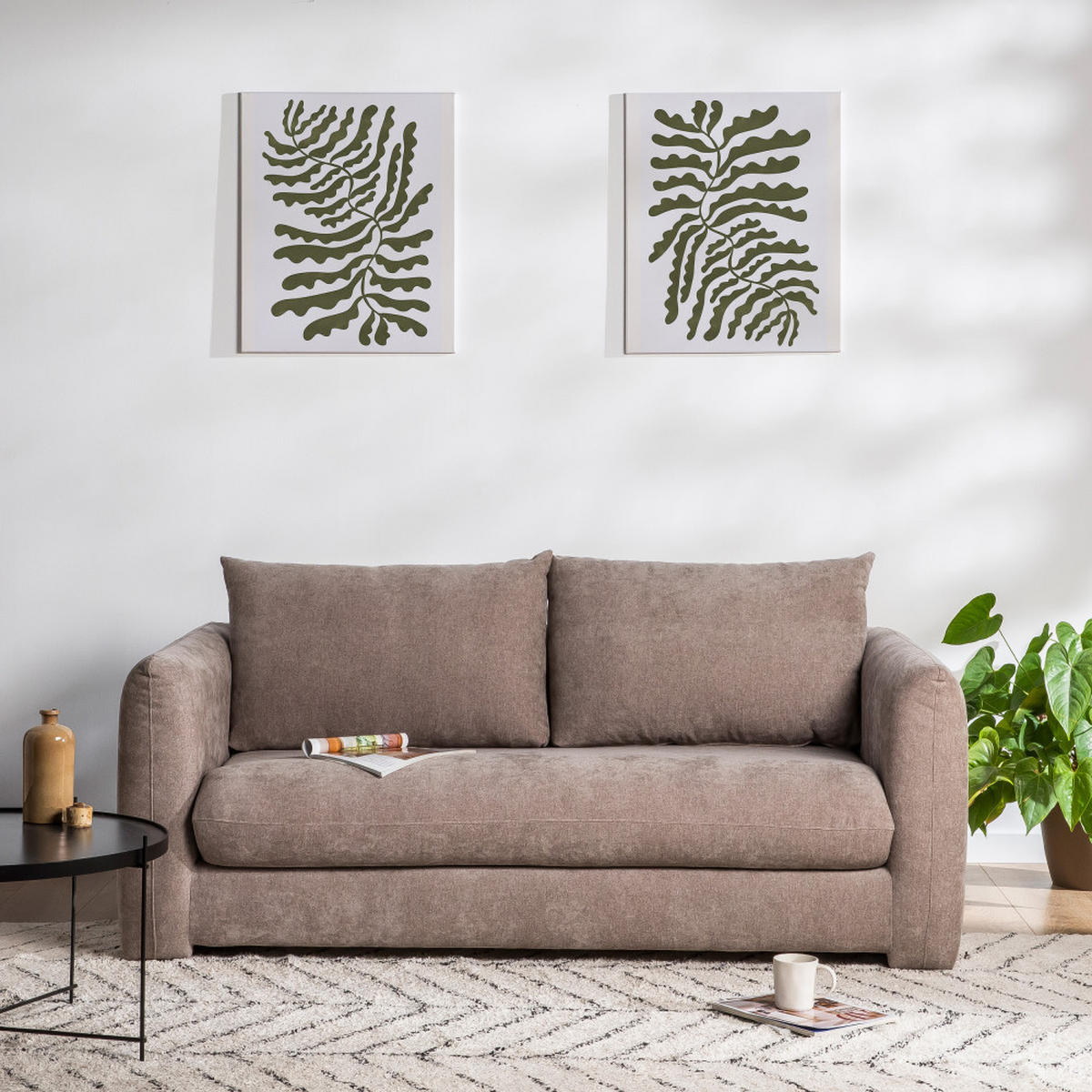 BETTSOFA - Mol - Graubraun, Textil (175/79/99cm) - Drawer