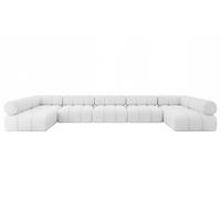 WOHNLANDSCHAFT modulares Sofa Garvo-U3 - 475x190x70 cm Weiß Bouclé - Weiß, Holzwerkstoff/Textil (475/70/190cm) - ALTDECOR
