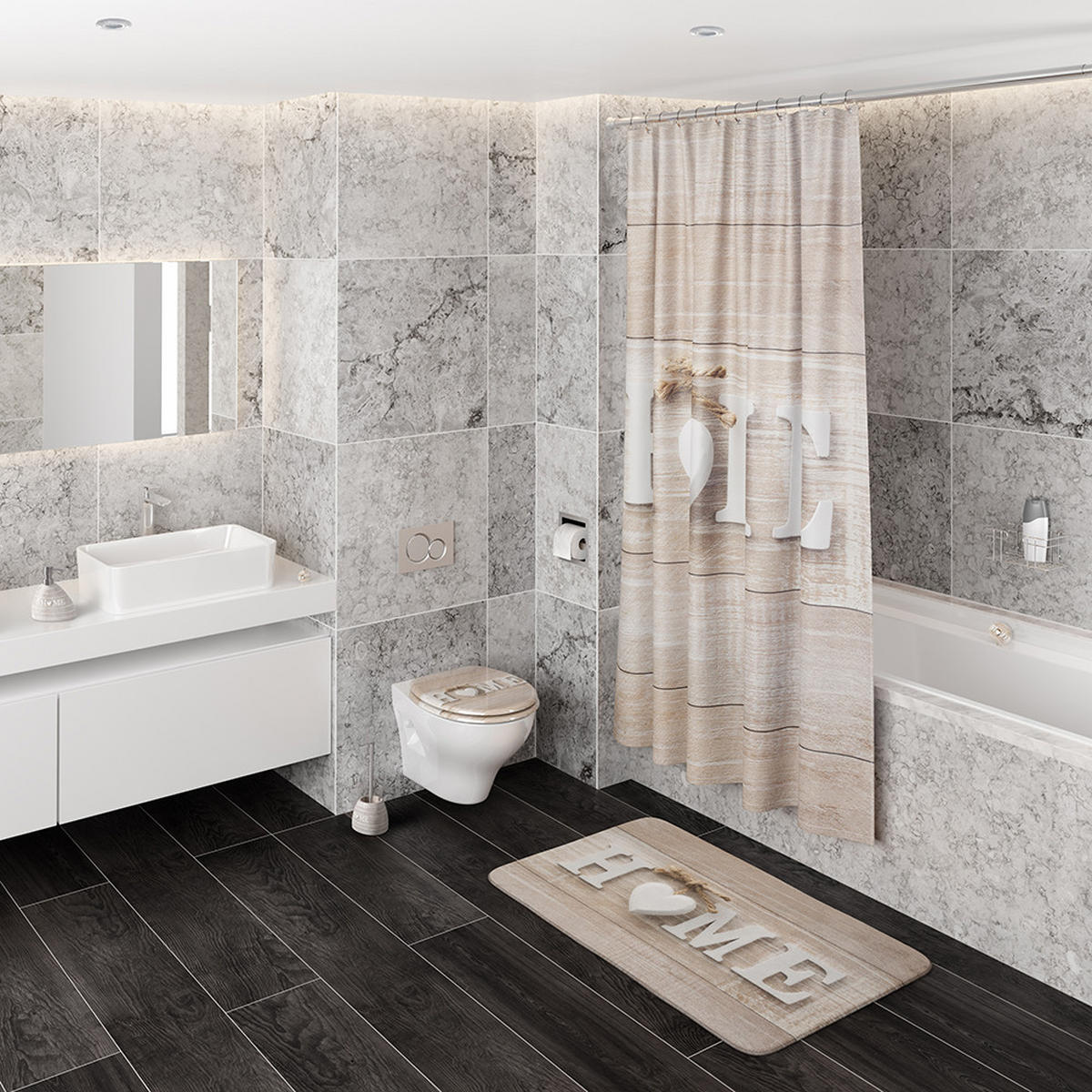 BADEWANNENKISSEN Home - Braun, Kunststoff (39/5.5cm) - Sanilo