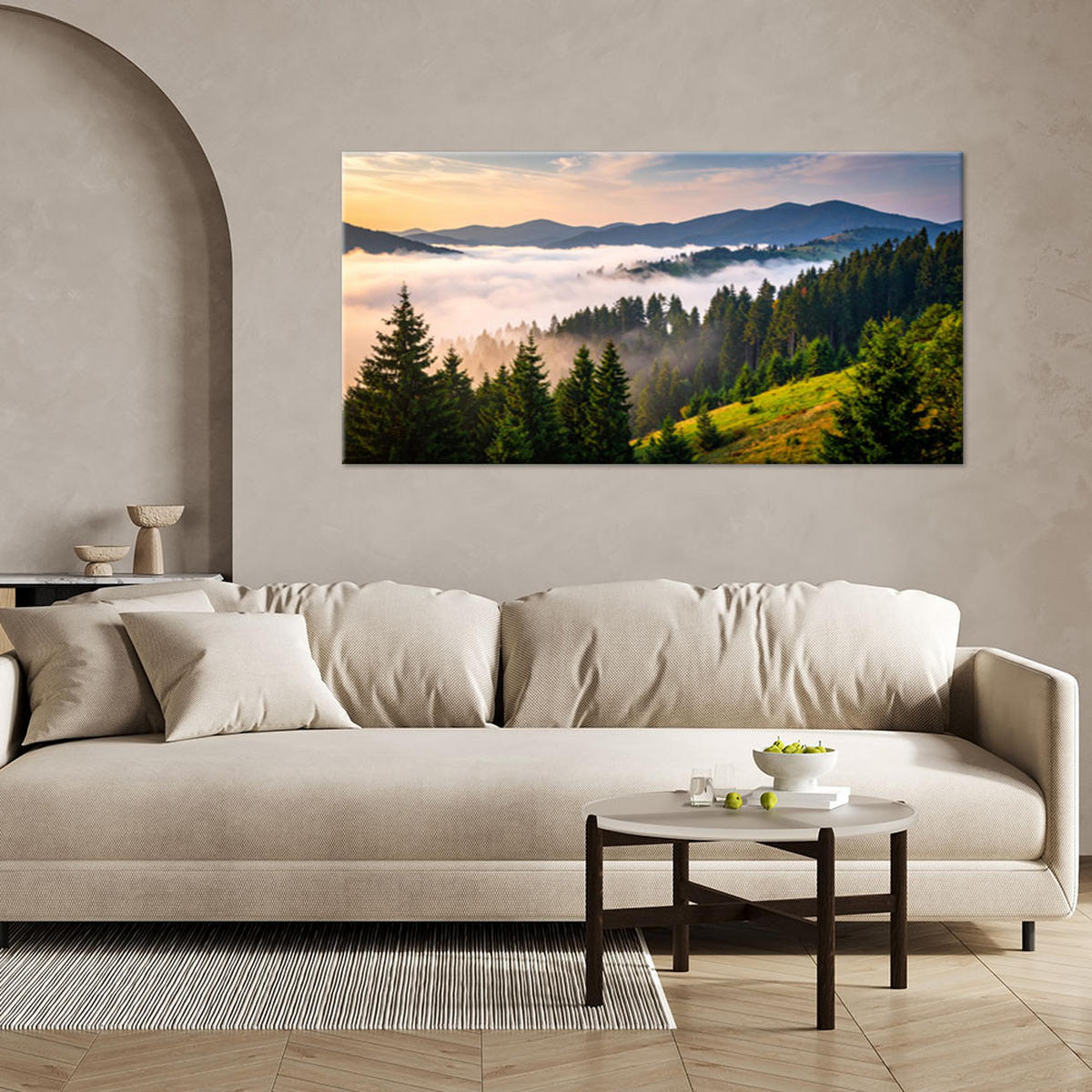 LEINWANDBILD Landschaften 100x50cm - Grün, Textil (100/50cm) - Feeby