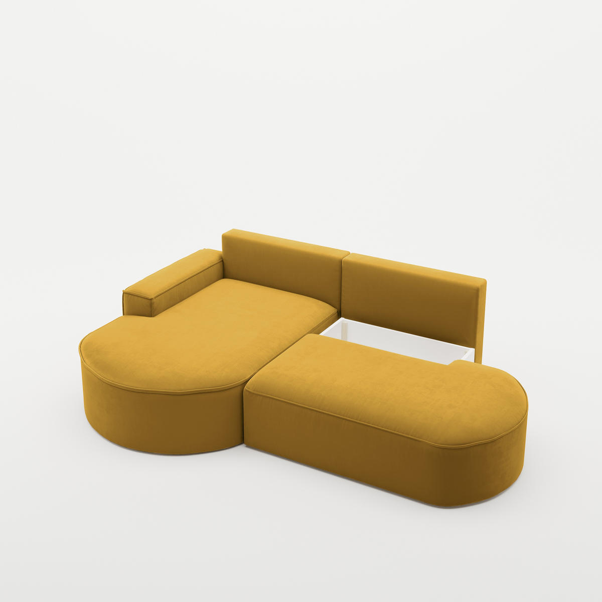 ECKSOFA Modena Pro - Komfort Und Stil Stoff Salvador Gelb Links - Gelb, Holz (278/179cm) - Kaiser Möbel