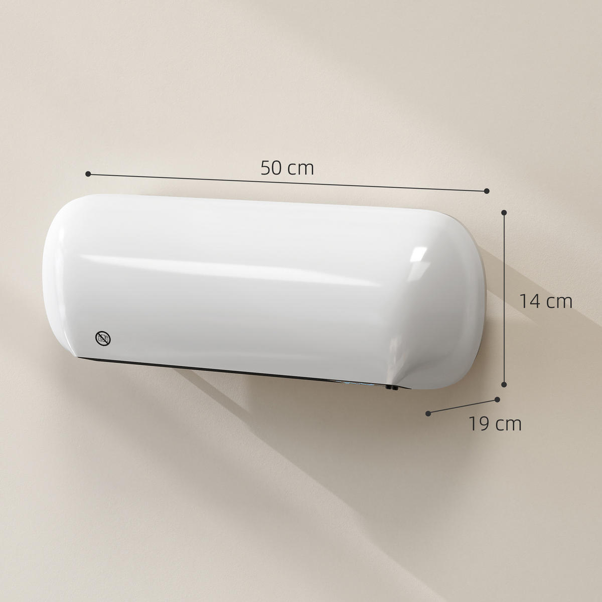 WANDHEIZLÜFTER DE-17061 mit Timer & Thermostat Weiß - Weiß, Kunststoff (19/14/50cm) - ComfortXL