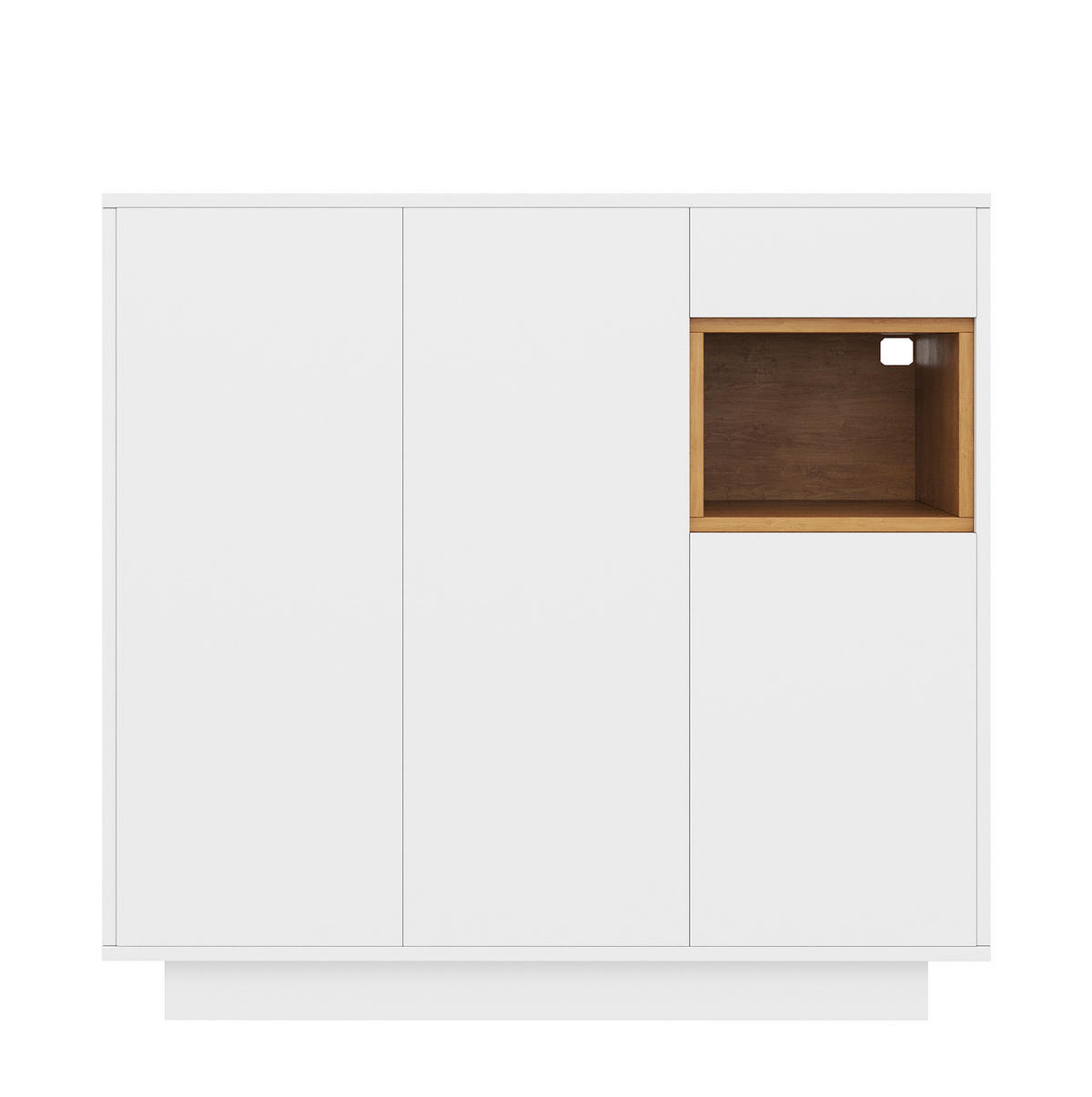 SCHUHSCHRANK mit LED 105 x 39,5 x 100,5 cm Weiß Natur - Weiß, Holzwerkstoff (38.5/100.5/105cm) - Beauniv