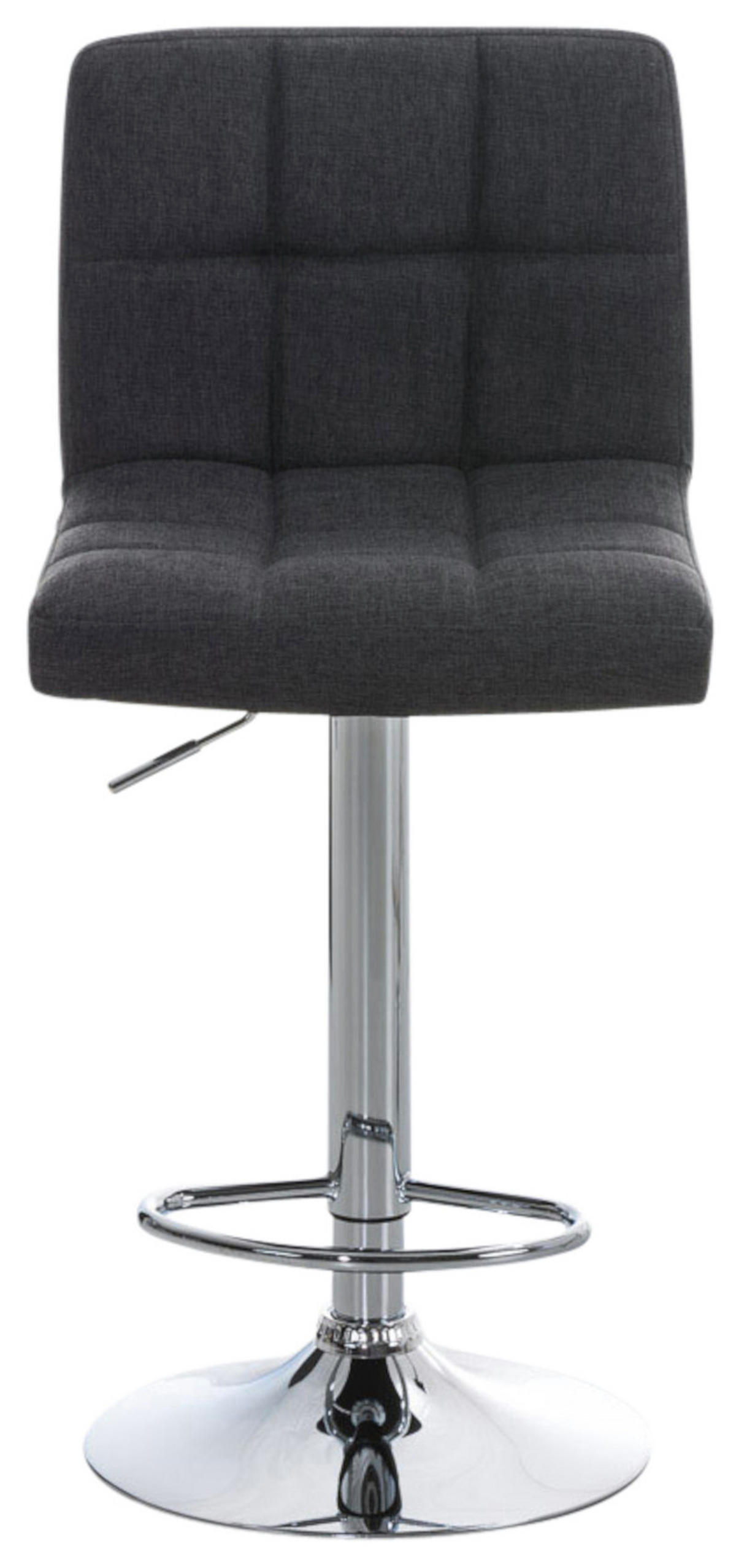 BARHOCKER 2er Set Peran STOFF C dunkelgrau - Chromfarben/Dunkelgrau, Textil/Metall (46/114/47cm) - TPFLiving