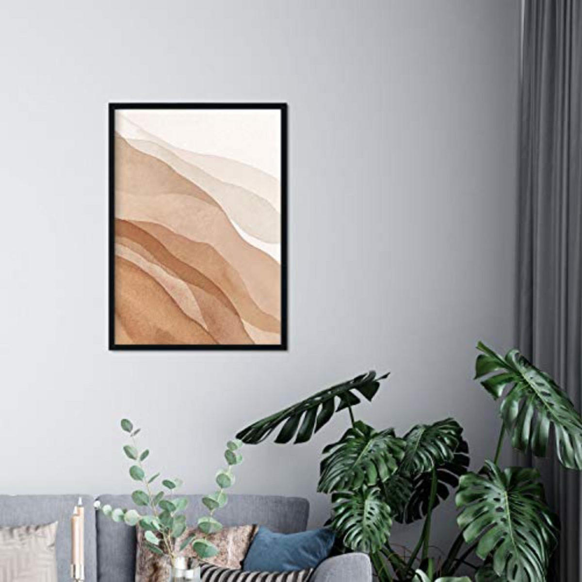 POSTER Set mit 4 Blätter und abstrakten Formen mit braunen Tönen A3 Rahmenlos - Klar, Papier (29.7/3cm) - Nacnic