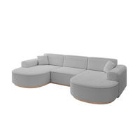 WOHNLANDSCHAFT MARI-U1-v1 - 303x171x83 cm Hellgrau Bouclé - Hellgrau, Holzwerkstoff/Textil (303/83/171cm) - ALTDECOR