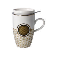 TEETASSE Blume des Lebens Weiß, Fine Bone China, Bunt, 450 ml - Multicolor, Keramik (0.45L) - Goebel