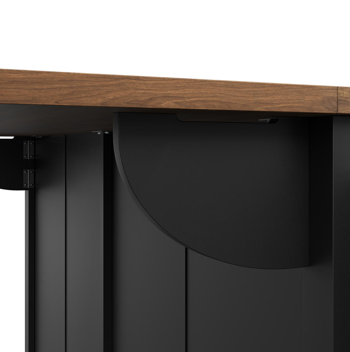 KÜCHENINSEL 140/45/94 cm Schwarz aus MDF mit klappbarer Arbeitsplatte - Schwarz, Holzwerkstoff (45/94/140cm) - OKMYHOME