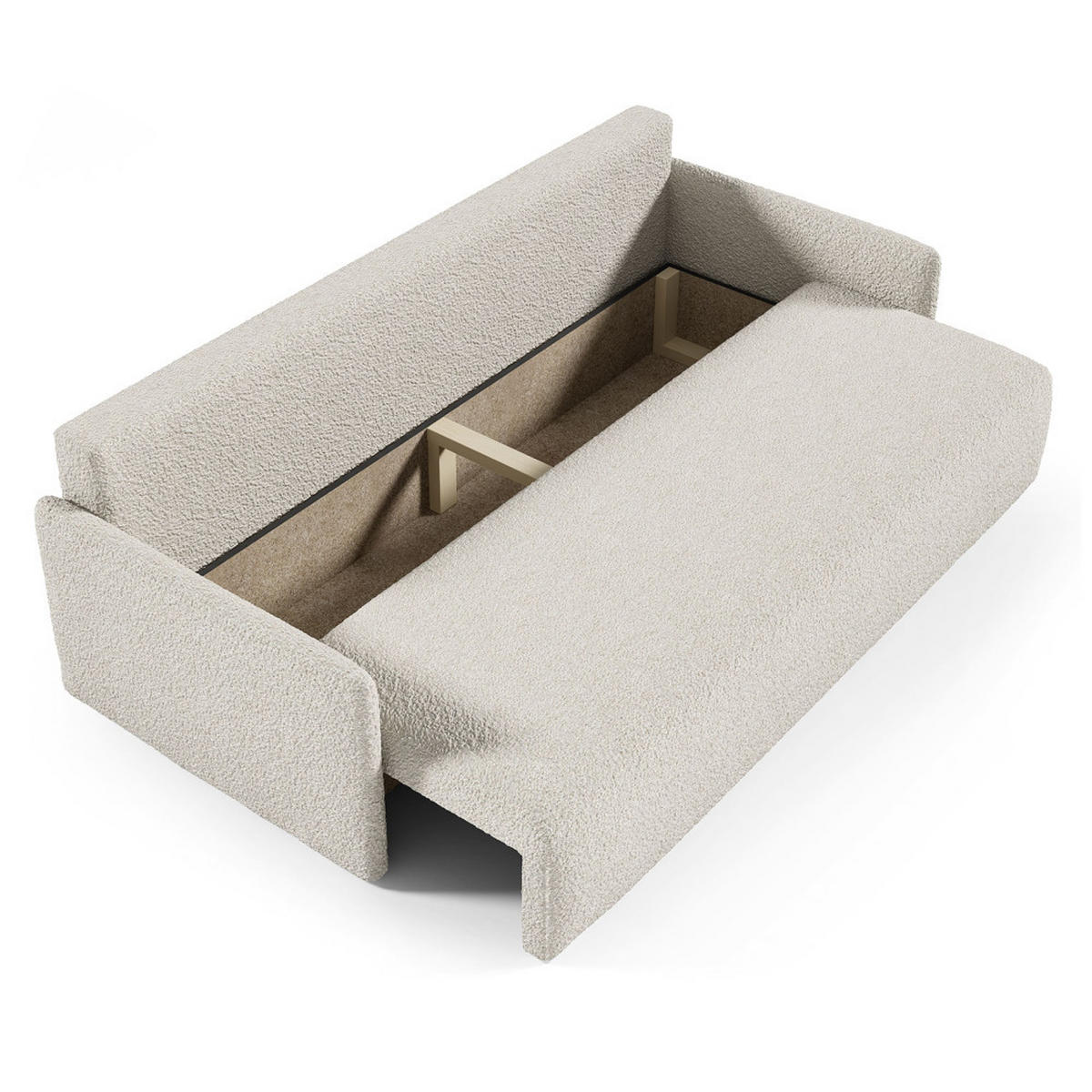 SCHLAFSOFA GLORI mit Bettkasten - QUELLE 06 - Beige, Textil (206/95/87cm) - Dekori_Interiors