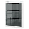 SCHUHSCHRANK Space Grau Hochglanz / Schwarz Hochglanz - Grau, Holzwerkstoff (89/128/23cm) - Vladon