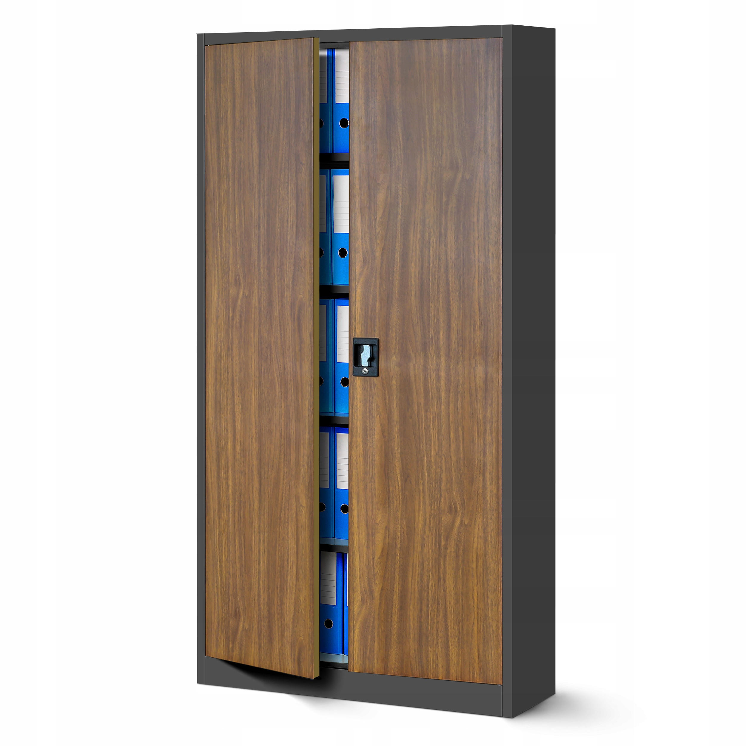 Jan Nowak Aktenschrank Anthrazit, Braun 90x195x40 cm