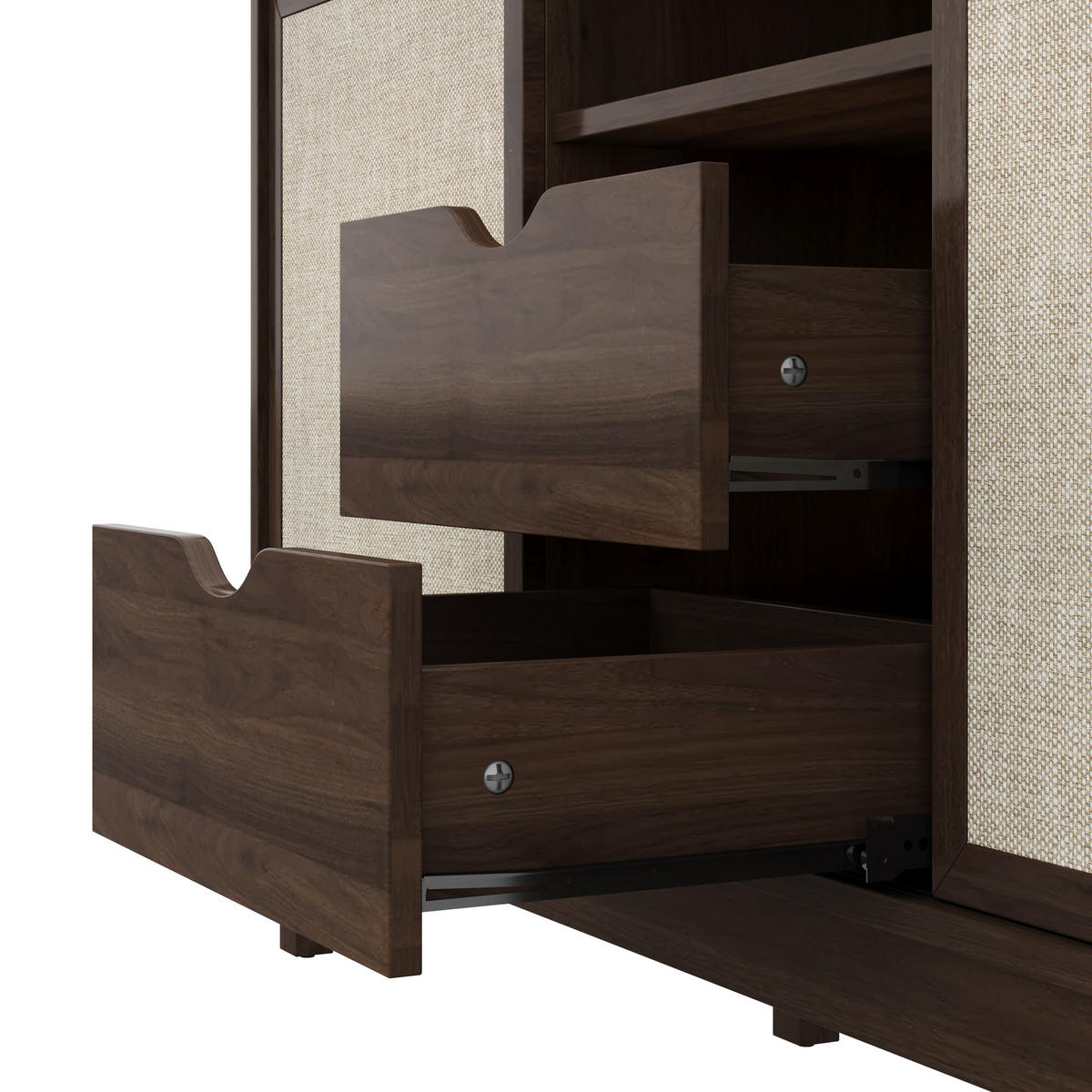 SIDEBOARD in Braun mit Schiebetüren und 2 Schubladen für Wohn- und Esszimmer, B150/T39,5/H80 cm - Naturfarben/Braun, Holzwerkstoff (150/80/39.5cm) - STILVORA