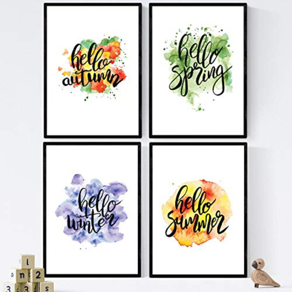 POSTER Set mit 4 Seasons Of The Year A3 Rahmenlos - Klar, Papier (29.7/3cm) - Nacnic