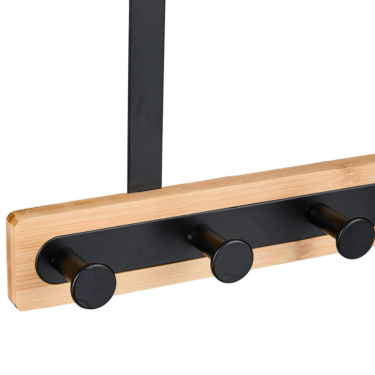 TÜRGARDEROBE - Schwarz, Holz/Metall (40/26/7.5cm) - Relaxdays