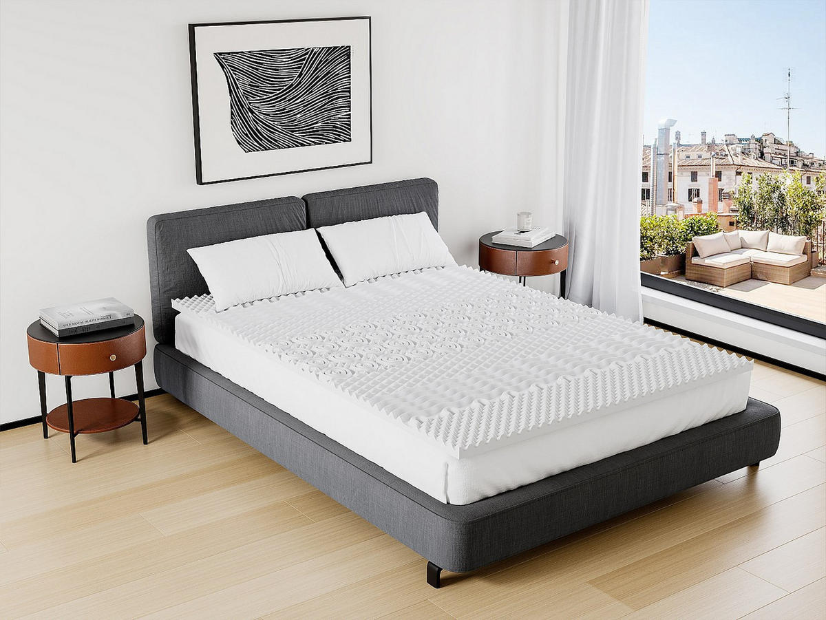 TOPPER - 2 Personen - plastik - weiß Artissa - Weiß, Kunststoff (160/200cm) - Vente-Unique
