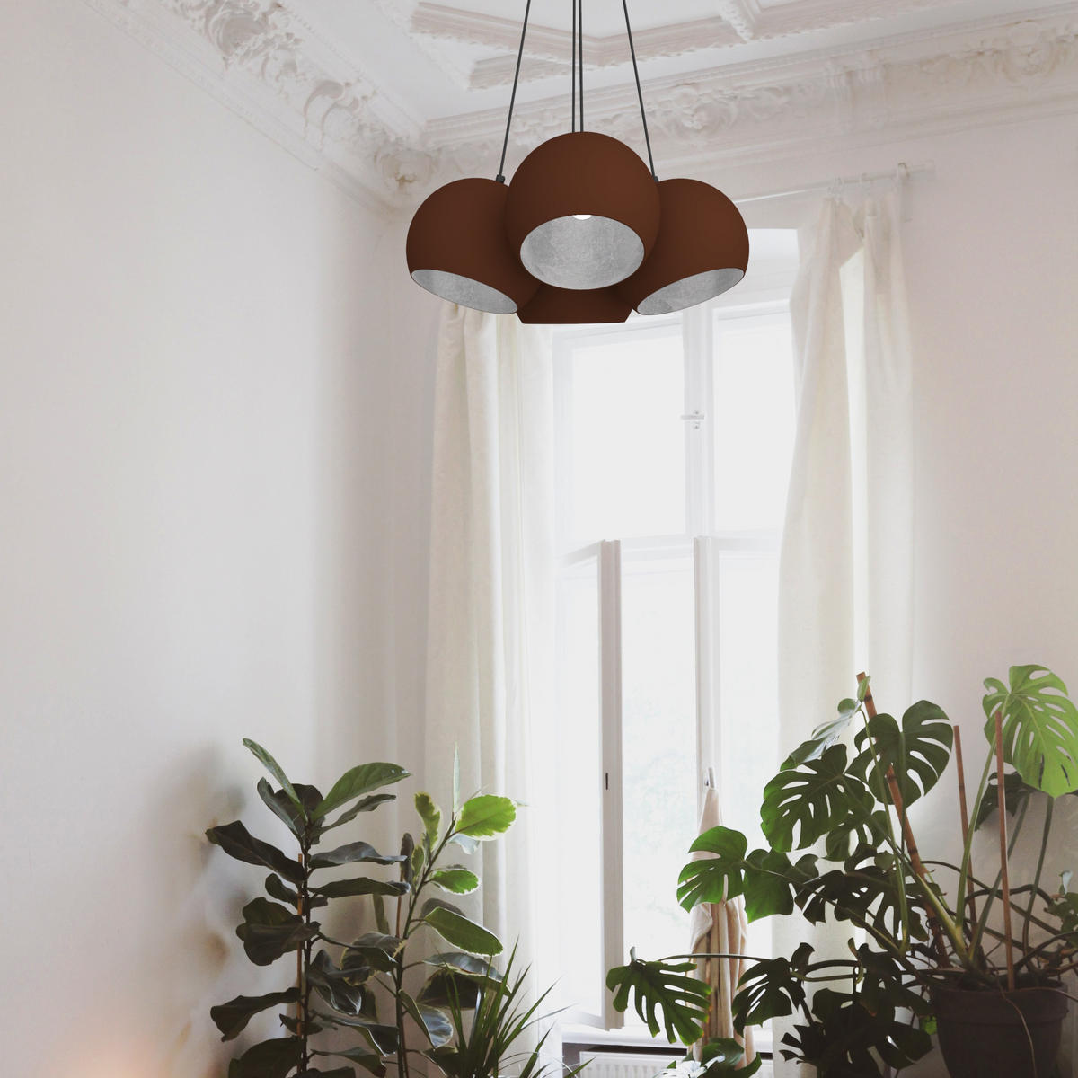 HÄNGELEUCHTE - Braun, Metall (25/25/20cm) - Lumicom