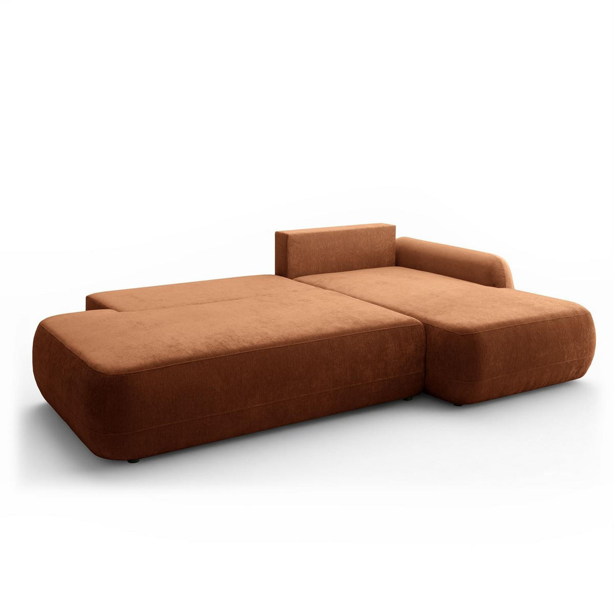 ECKSOFA GOYA mit Schlaffunktion und Bettkasten, Rechte, Perfect Harmony 52 - Rotbraun, Textil (302/184cm) - Lookway
