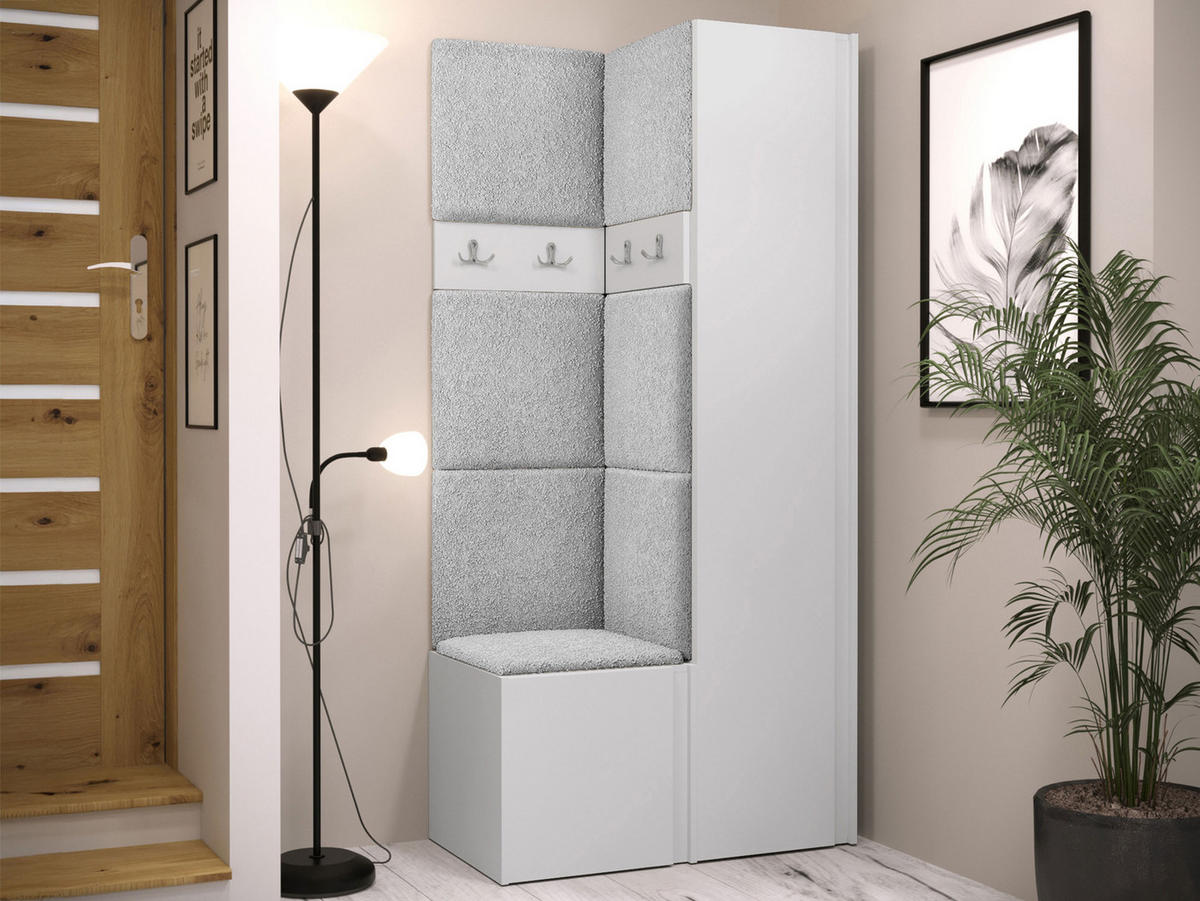 GARDEROBEN-SET Orion XXIV - Hellgrau/Weiß, Holzwerkstoff/Kunststoff (82/186/46cm) - MIRJAN24