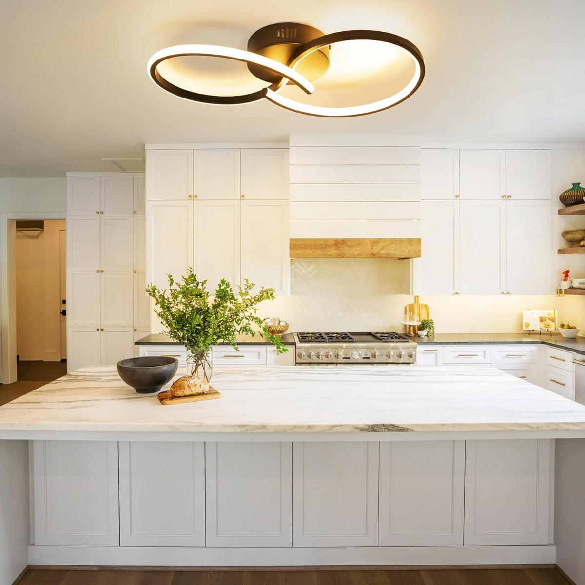 LED-DECKENLEUCHTE Grimmenwall 20.5/10.0/40.0 cm - Schwarz, Metall (40/20.5/10cm) - ZMH