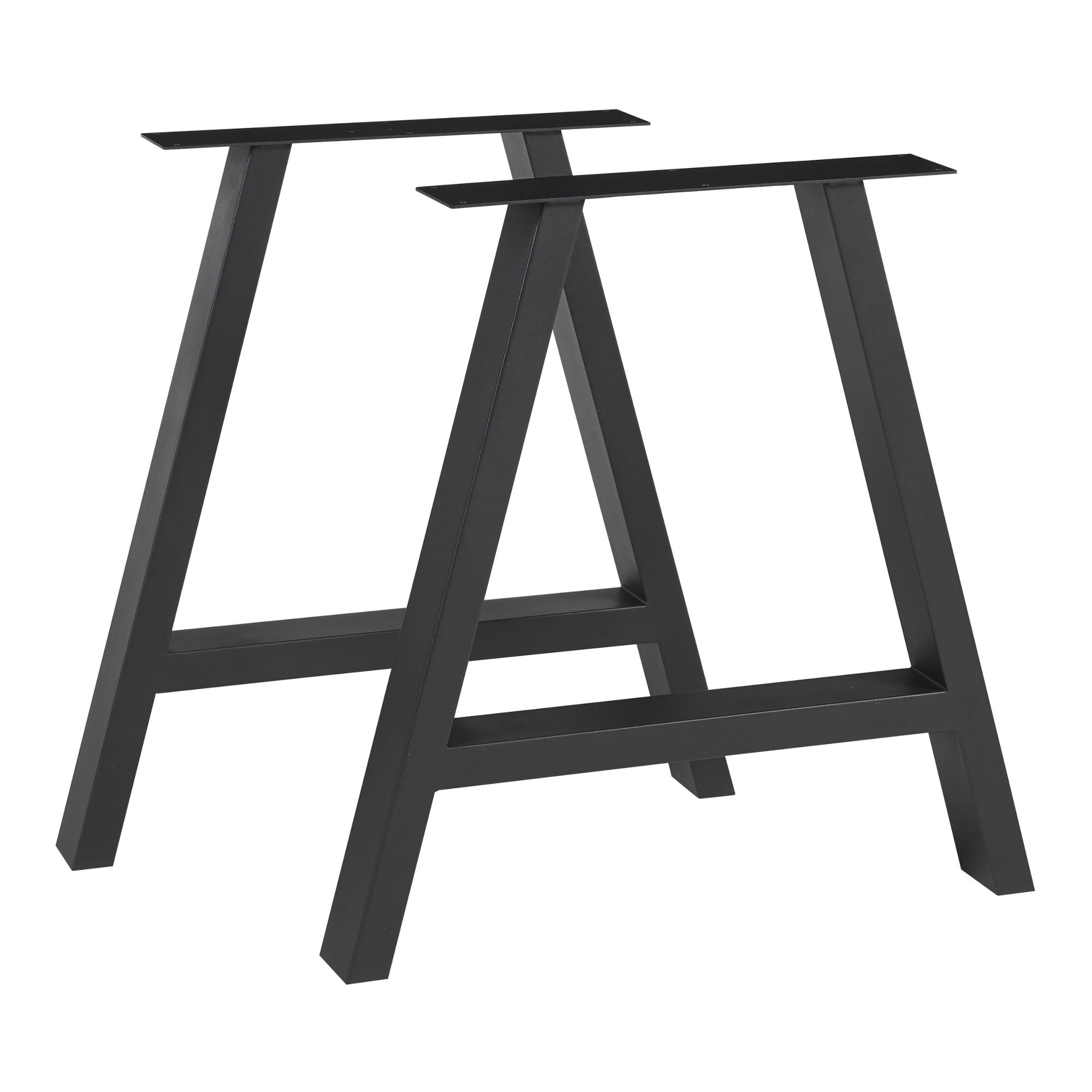 TISCHGESTELL-SET 2 TLG. Eschau - Schwarz, Metall (70/72/10cm) - [en.casa]