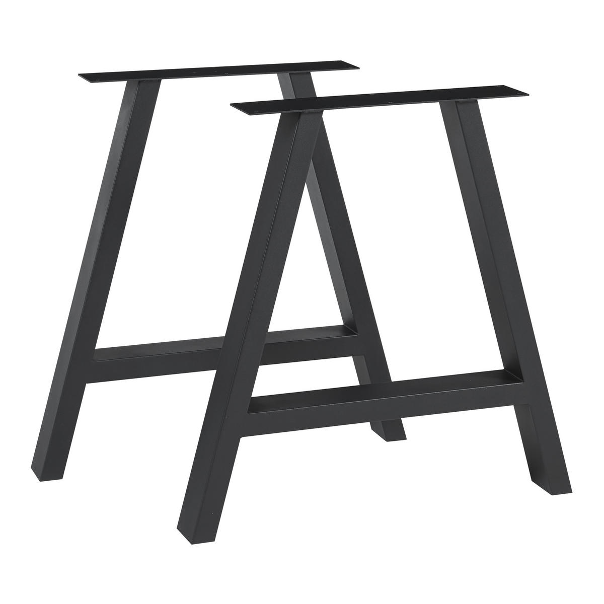 TISCHGESTELL-SET 2 TLG. Eschau - Schwarz, Metall (70/72/10cm) - [en.casa]