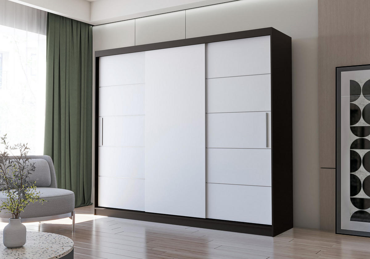 SKŘÍŇ s otočnými dveřmi Alba II 250 cm 250/218/61 cm, 3dveřová, bílý - bílá/barva hliníku, kompozitní dřevo/plast (250/218/61cm) - imoebel24