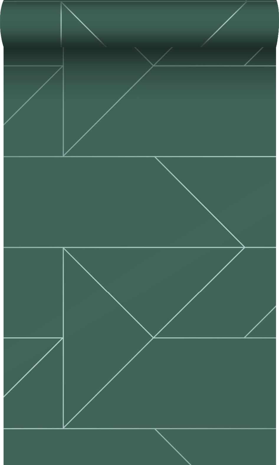 TAPETE grafische Linien 53 cm x 10.05 m - Grün, Papier (53/1000cm) - Origin Wallcoverings