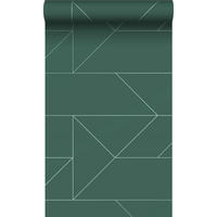 TAPETE grafische Linien 53 cm x 10.05 m - Grün, Papier (53/1000cm) - Origin Wallcoverings