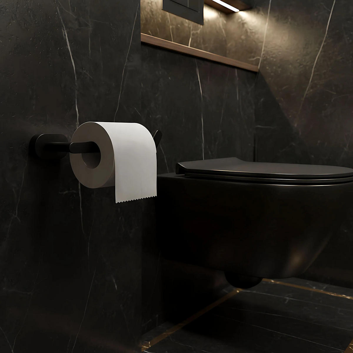 HALTER Für Toilettenpapier Rea 109 Til Black - Schwarz, Metall (17.5/4.5/6.5cm) - REA
